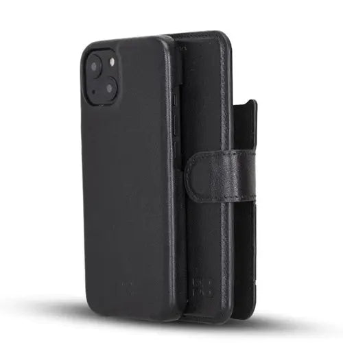 Full Leather Coating Detachable Wallet Case for Apple iPhone 13 Series - Puck's