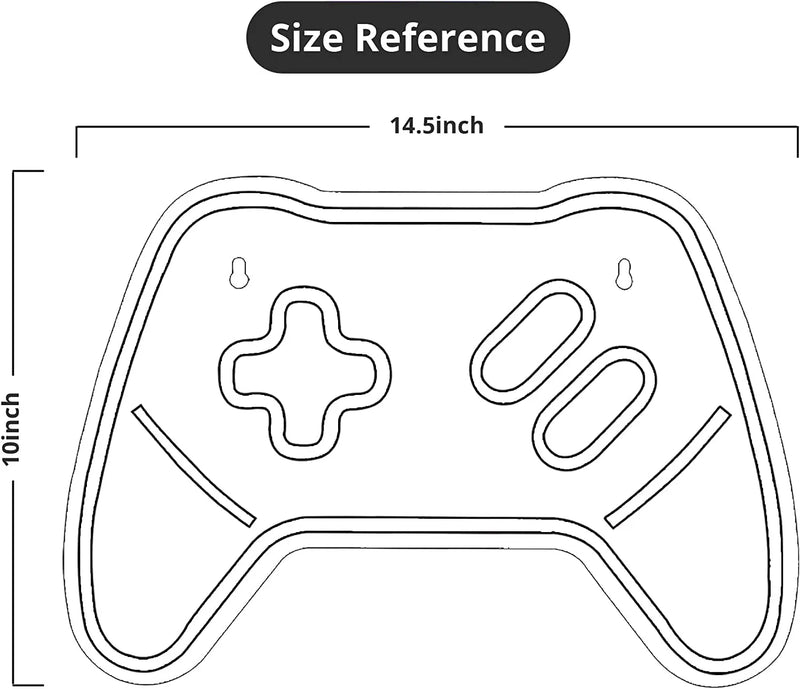 Game Controller Neon Signs – Gamepad/Game Remote Neon Sign for Video/Pc Gamer, Teen Boys' Gift - Game Zone LED Signs for Wall, Bedroom, Game Room Decor - Cool Gaming Console Neon Light - Puck's