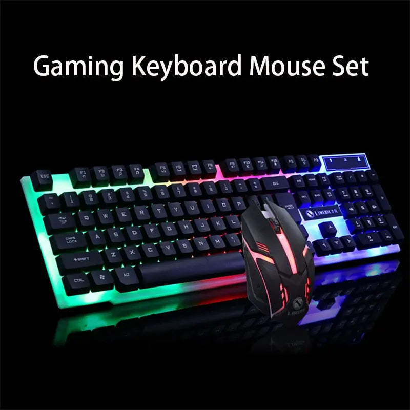 Gaming Keyboard Mouse Glowing Set - Puck's