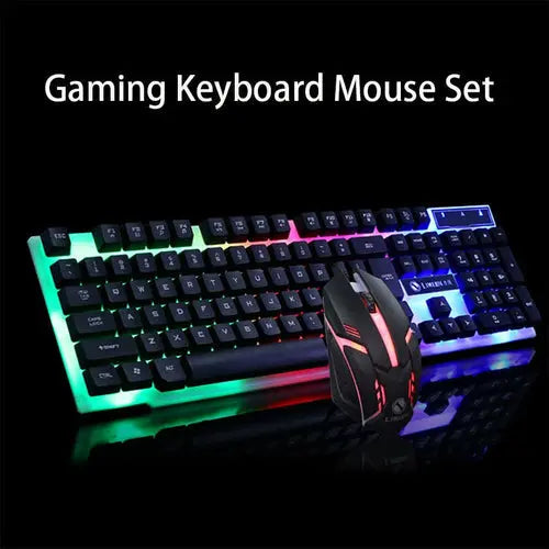 Gaming Keyboard Mouse Glowing Set - Puck's