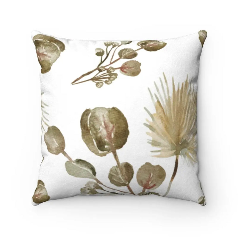 Garder Blossoms Double Sided Print Faux Suede Square Cushion - Puck's