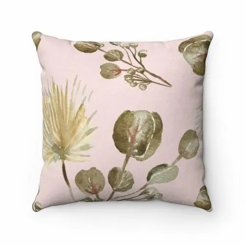 Garder Blossoms Double Sided Print Faux Suede Square Cushion - Puck's