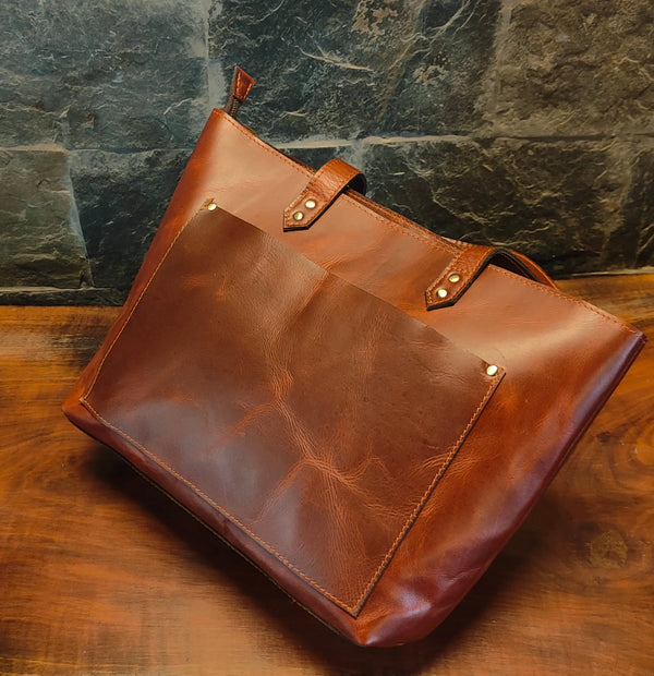 Genuine Leather Tote Bag for Women Large Women's Shoulder Handbag - Puck's