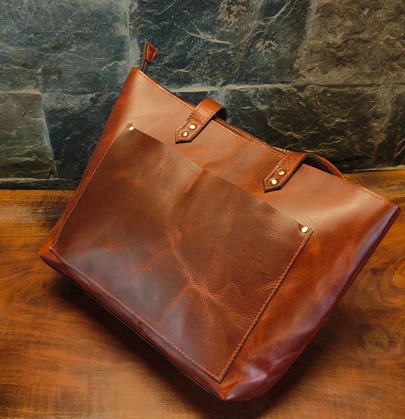 Genuine Leather Tote Bag for Women Large Women's Shoulder Handbag - Puck's