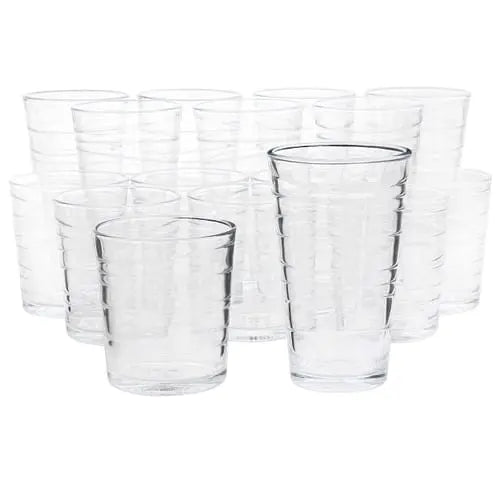Gibson Home 16 Piece Swirl Clear Assorted Glassware Set - Puck's