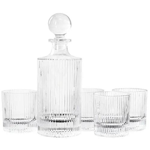Gibson Home Acropolis 5 Piece Decanter and Double Old Fashioned - Puck's