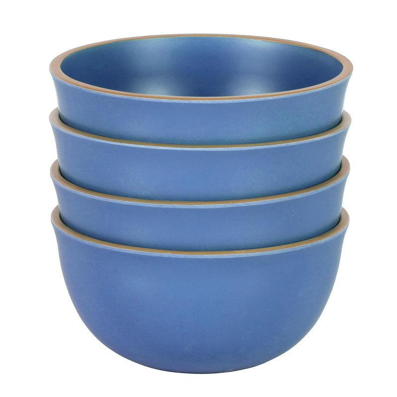 Gibson Home Rockabye 4 Piece 6.1 Inch Melamine Cereal Bowl Set in Blue - Puck's