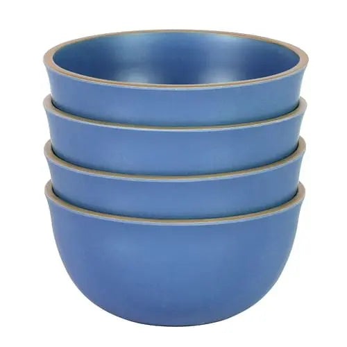 Gibson Home Rockabye 4 Piece 6.1 Inch Melamine Cereal Bowl Set in Blue - Puck's