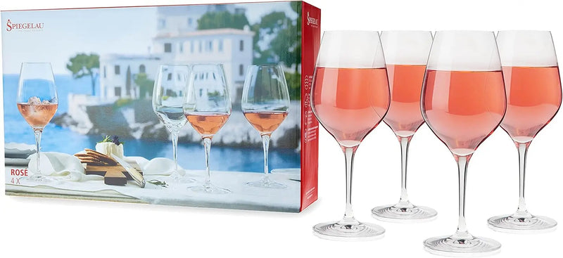 Glasses, Set of 4, European-Made Lead-Free Crystal, Modern Cocktail Glasses, Dishwasher Safe, Professional Quality Cocktail Glass Gift Set (Rose) - Puck's