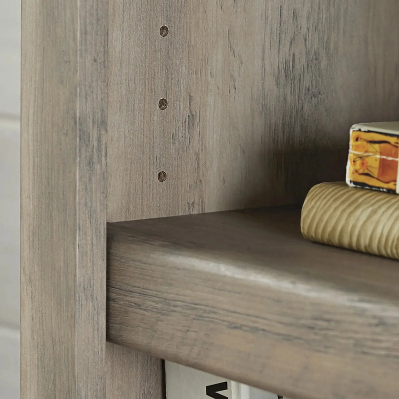 Glendale 5 Shelf Bookcase with Doors, Rustic Gray Finish - Puck's