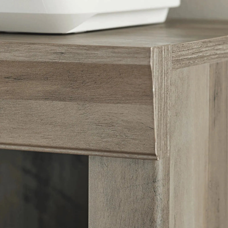 Glendale 5 Shelf Bookcase with Doors, Rustic Gray Finish - Puck's