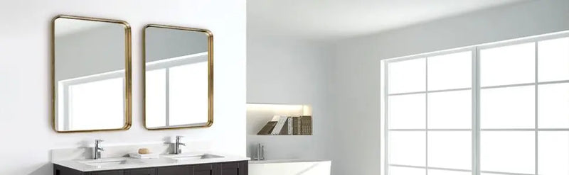 Gold Bathroom Hanging Mirror, 22"x30” - Puck's