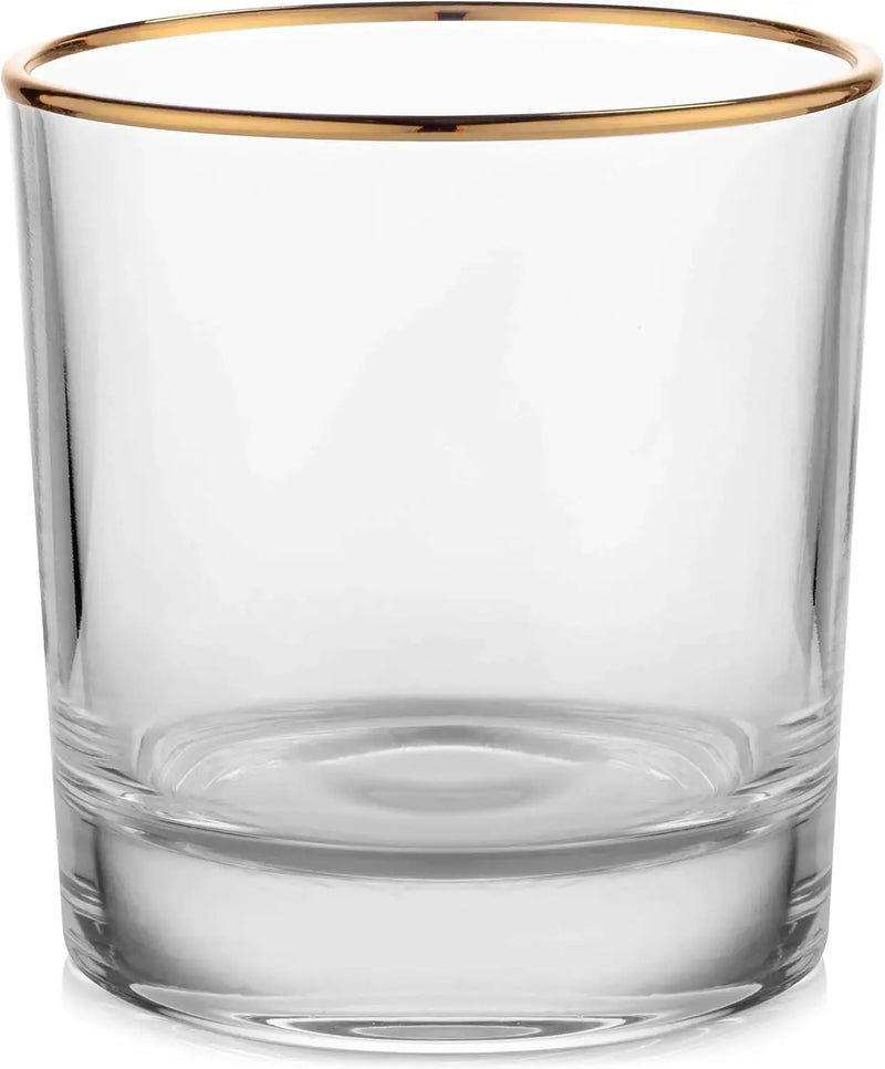 Gold-Rimmed Whiskey Tumblers Set Of 4 - Puck's
