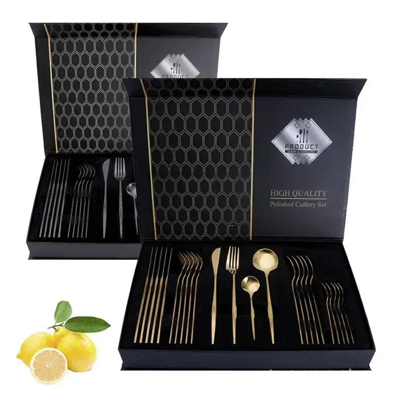 Golden Stainless Steel Cutlery Set - Puck's