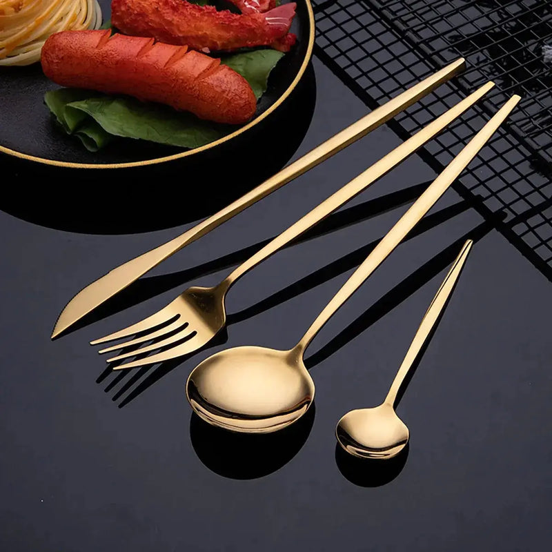 Golden Stainless Steel Cutlery Set - Puck's
