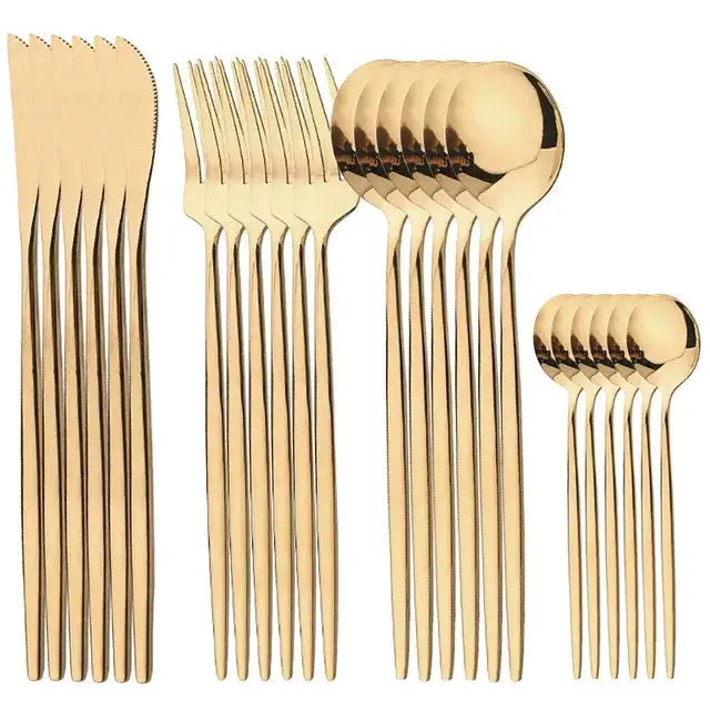 Golden Stainless Steel Cutlery Set - Puck's