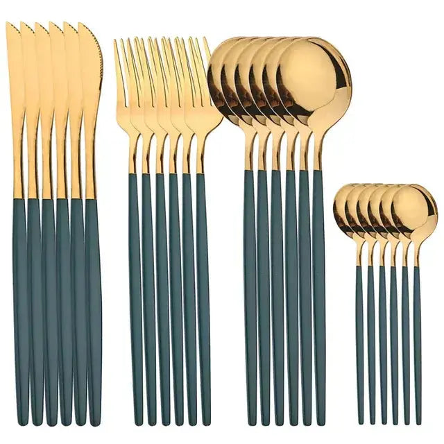 Golden Stainless Steel Cutlery Set - Puck's