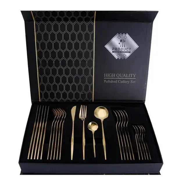 Golden Stainless Steel Cutlery Set - Puck's