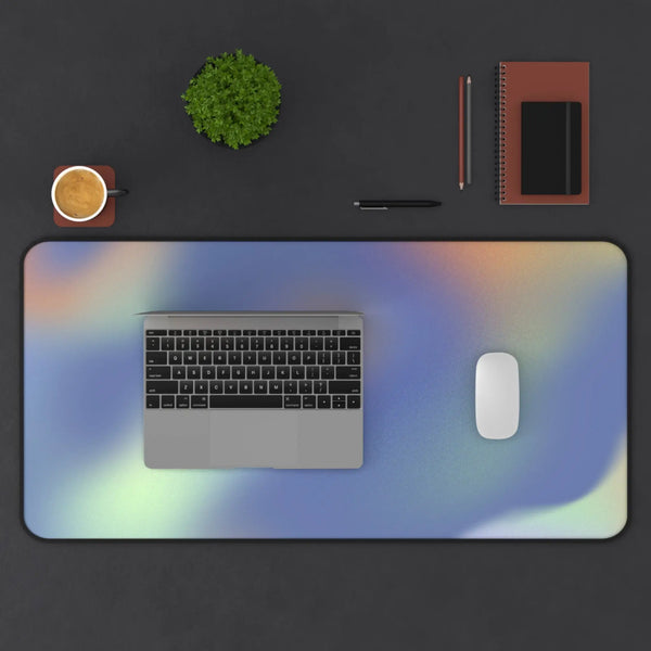 Green Glowing Swirls Desk Mat - Puck's