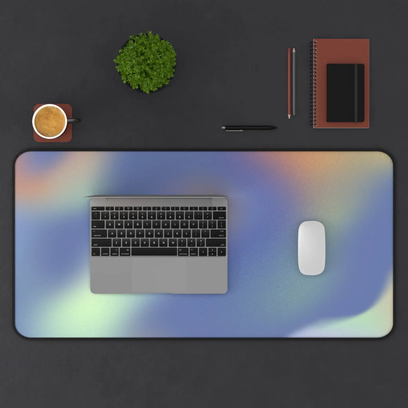 Green Glowing Swirls Desk Mat - Puck's
