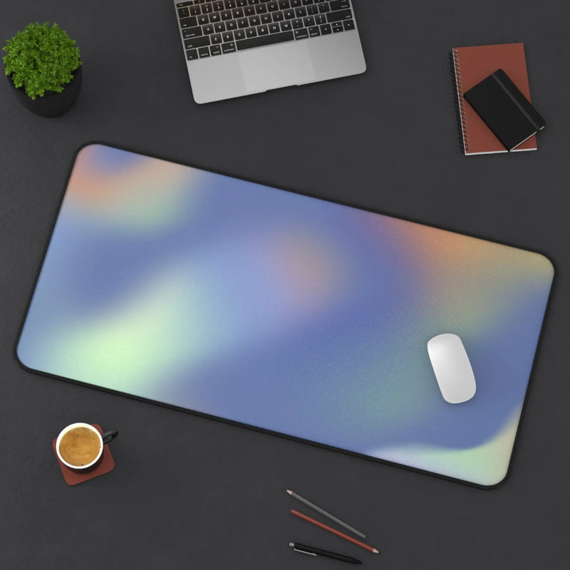 Green Glowing Swirls Desk Mat - Puck's