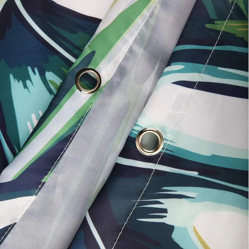 Green Shower Curtain, Tropical Shower Curtain, Plant Shower Curtain, Leaf Shower Curtain, Botanical Shower Curtain Set with 12 Hooks, Jungle Shower Curtain for Bathroom Decor, 72X84 Inches - Puck's