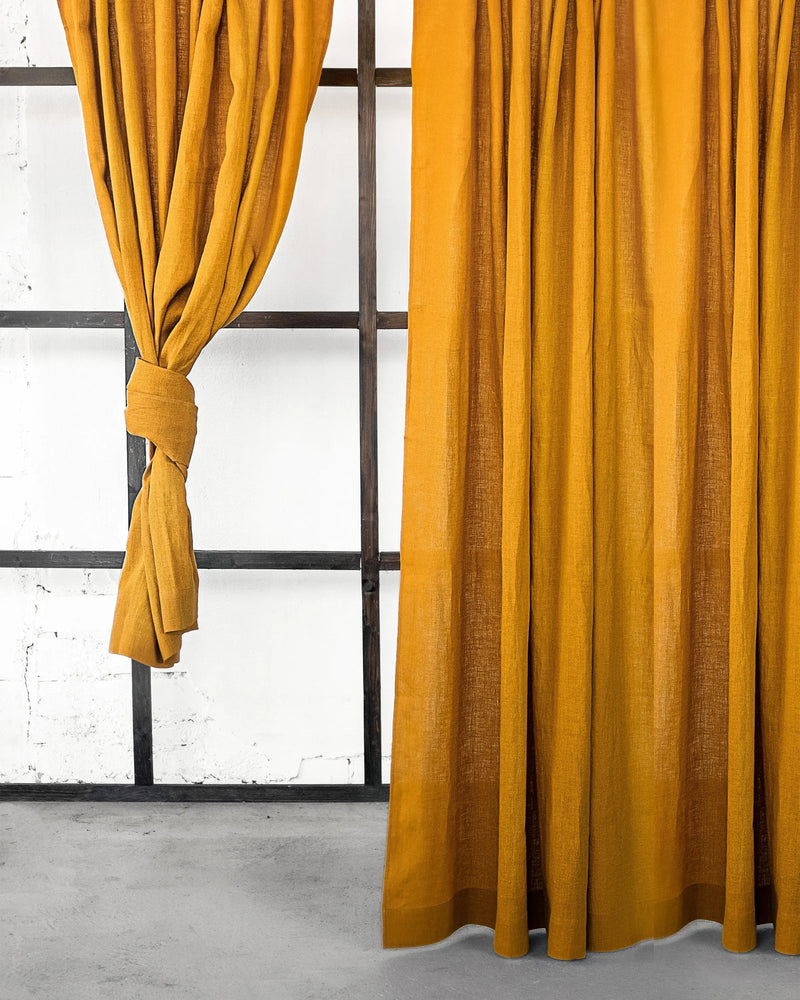 Greyish Mint linen curtain with multifunctional tape - Puck's