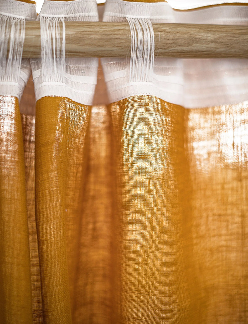 Greyish Mint linen curtain with multifunctional tape - Puck's
