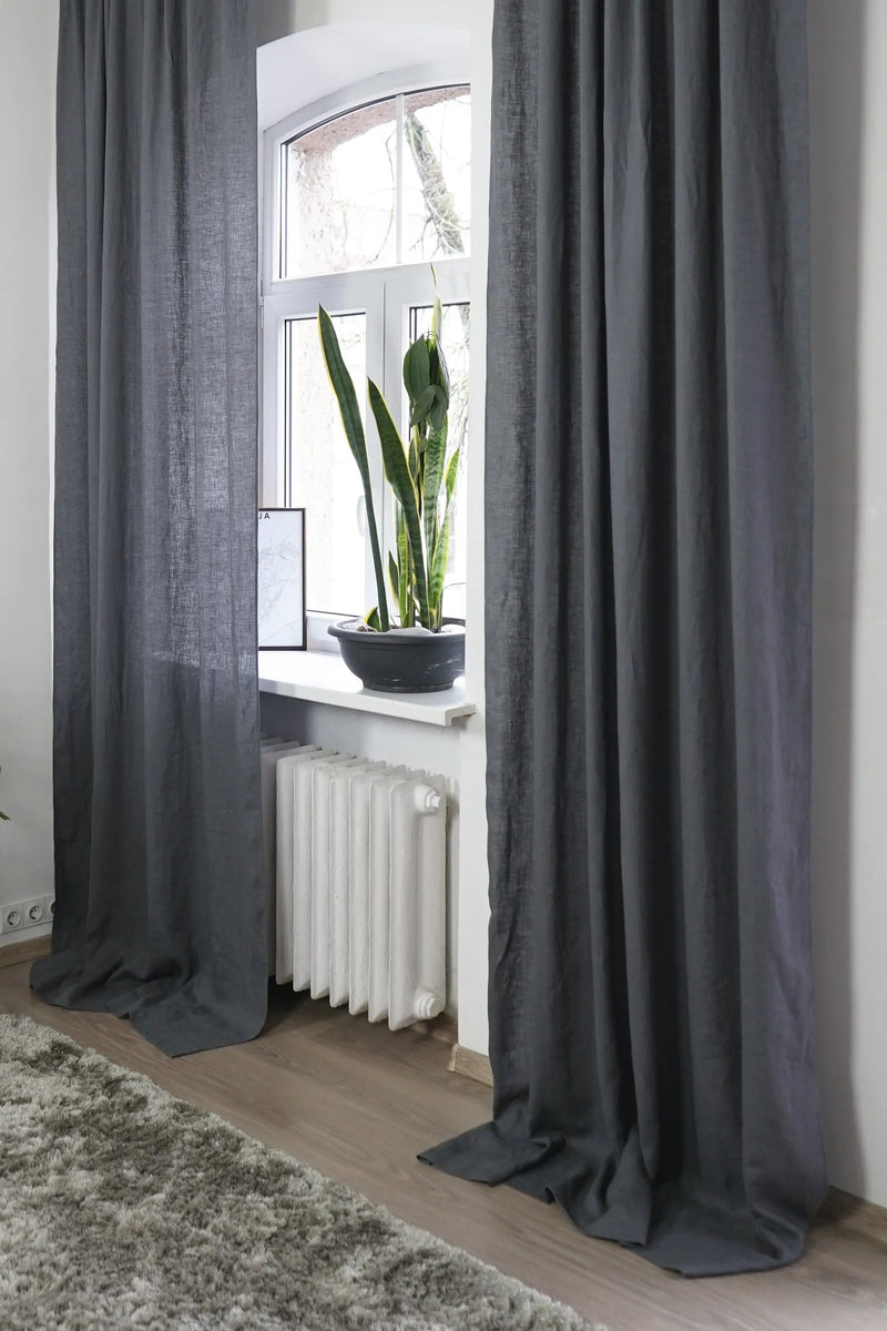 Greyish Mint linen curtain with multifunctional tape - Puck's