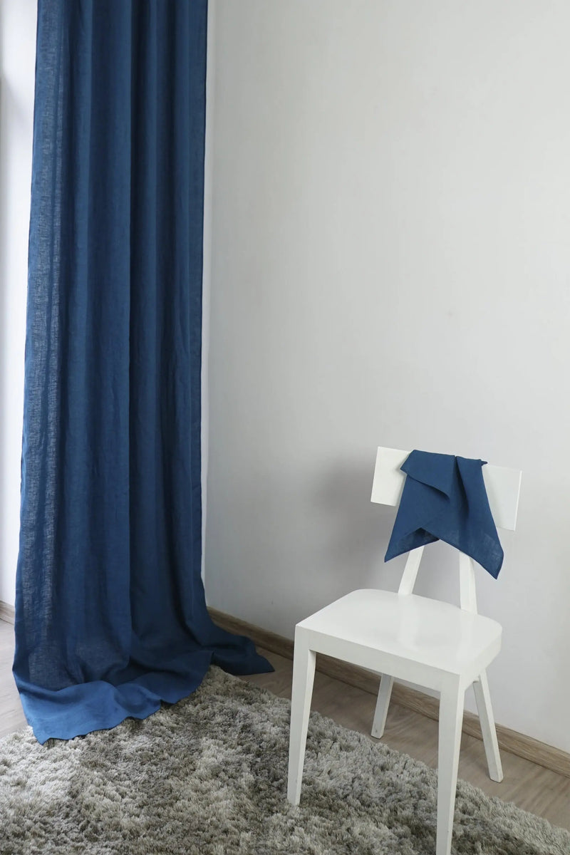 Greyish Mint linen curtain with multifunctional tape - Puck's