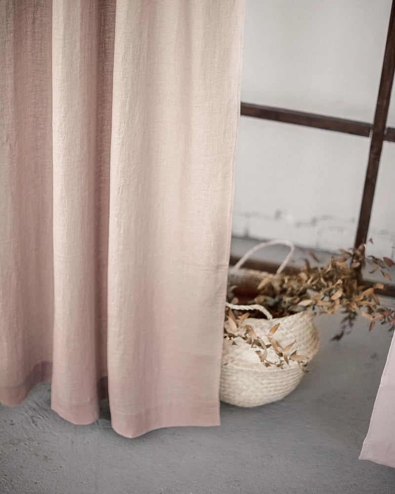 Greyish Mint linen curtain with multifunctional tape - Puck's