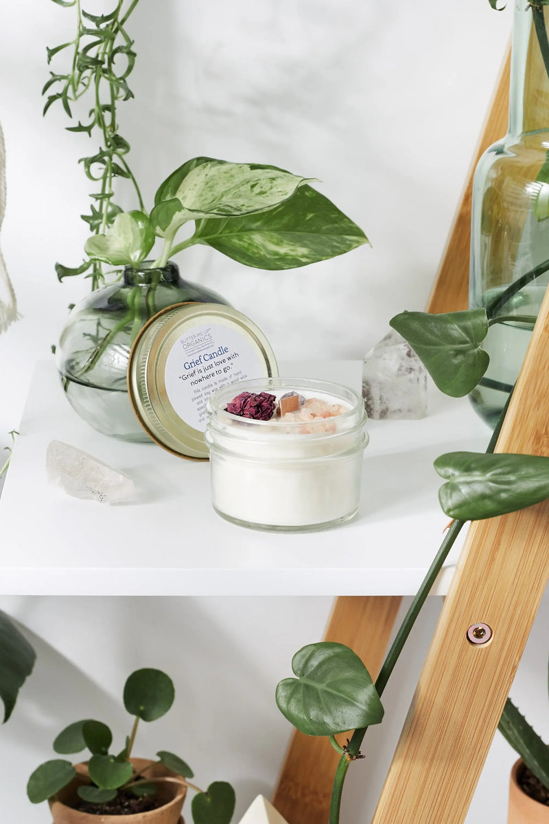 Grief Candle / Intention Candle / Essential Oil Candle / Soy Wax - Puck's