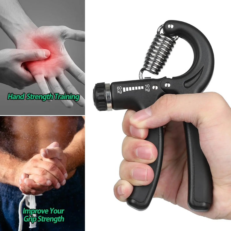 Grip Strength Trainer, Hand Grip Strengthener, Adjustable Resistance 22-132Lbs (10-60Kg), Forearm Strengthener, Perfect for Musicians Athletes - Puck's