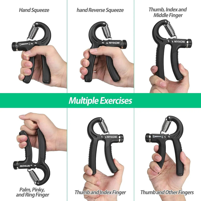 Grip Strength Trainer, Hand Grip Strengthener, Adjustable Resistance 22-132Lbs (10-60Kg), Forearm Strengthener, Perfect for Musicians Athletes - Puck's