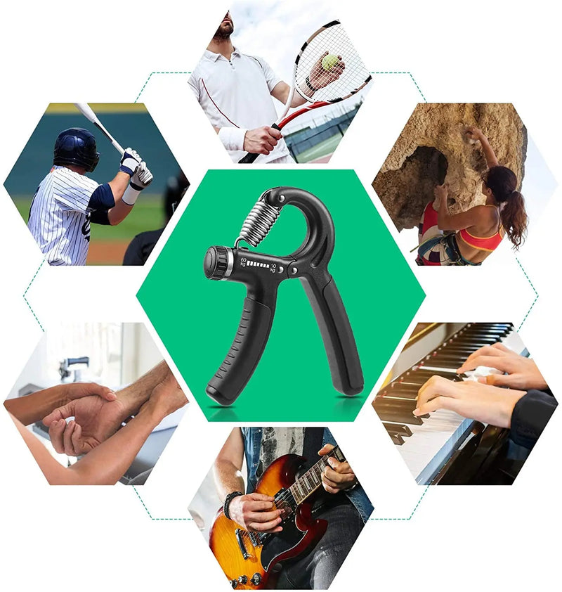 Grip Strength Trainer, Hand Grip Strengthener, Adjustable Resistance 22-132Lbs (10-60Kg), Forearm Strengthener, Perfect for Musicians Athletes - Puck's