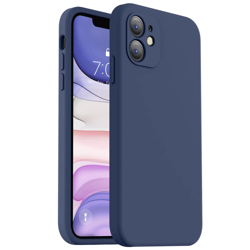 Vooii Compatible with iPhone 11 Case, Upgraded Liquid Silicone with [Flat Edges] [Camera Protection] [Soft Anti-Scratch Microfiber Lining] Phone Case for iPhone 11 6.1 inch - Black - Puck's