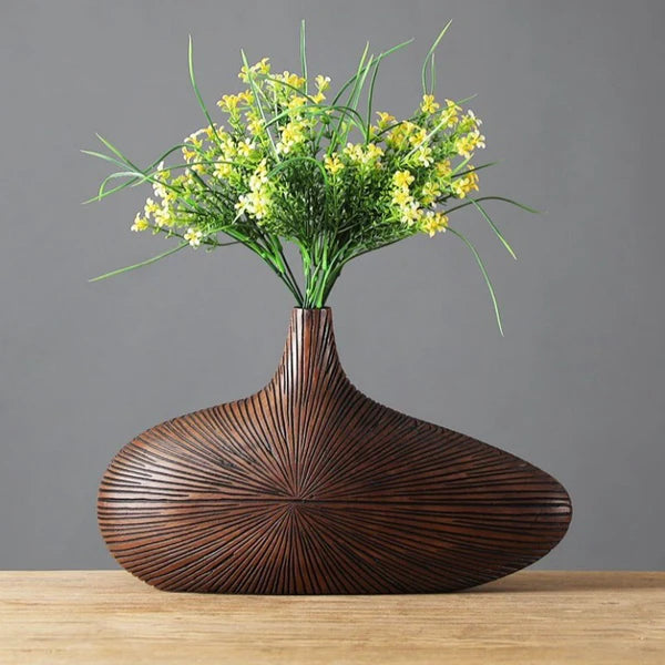 Njord Wood Vase Classic Resin Design - Puck's