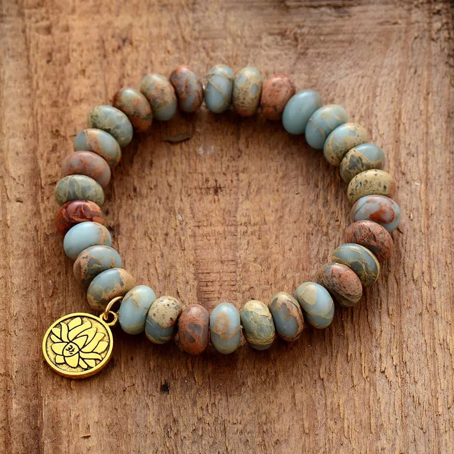Imperial Jasper Lotus Bracelet - Puck's