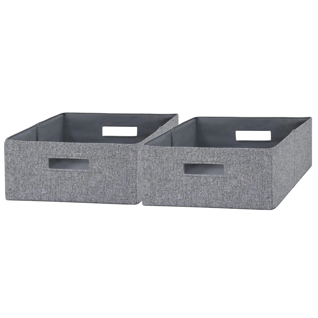 Half-Size Fabric Storage Bin, 2 Pack, Gray - Puck's