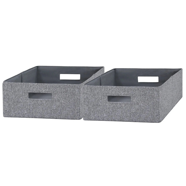 Half-Size Fabric Storage Bin, 2 Pack, Gray - Puck's