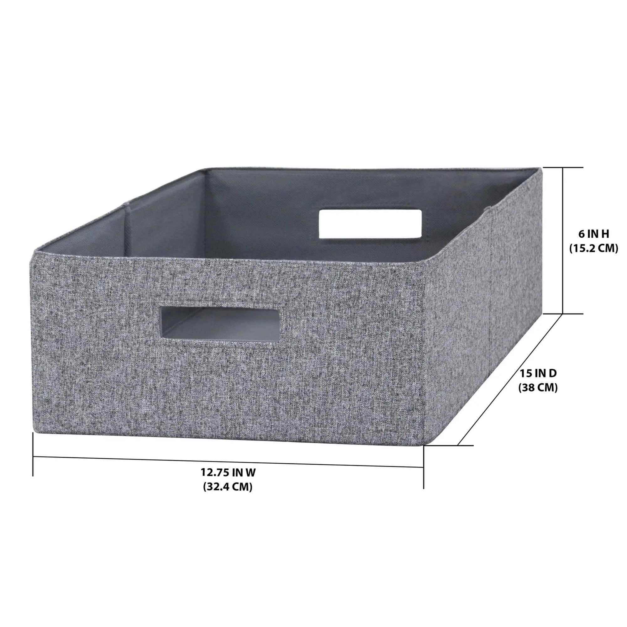 Half-Size Fabric Storage Bin, 2 Pack, Gray - Puck's