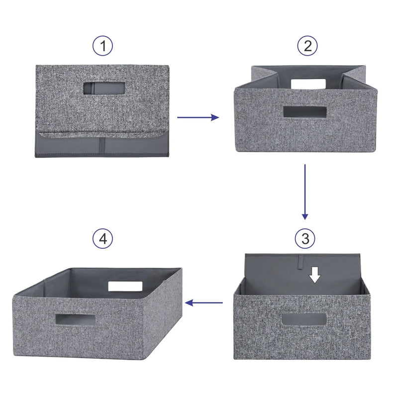 Half-Size Fabric Storage Bin, Gray - Puck's