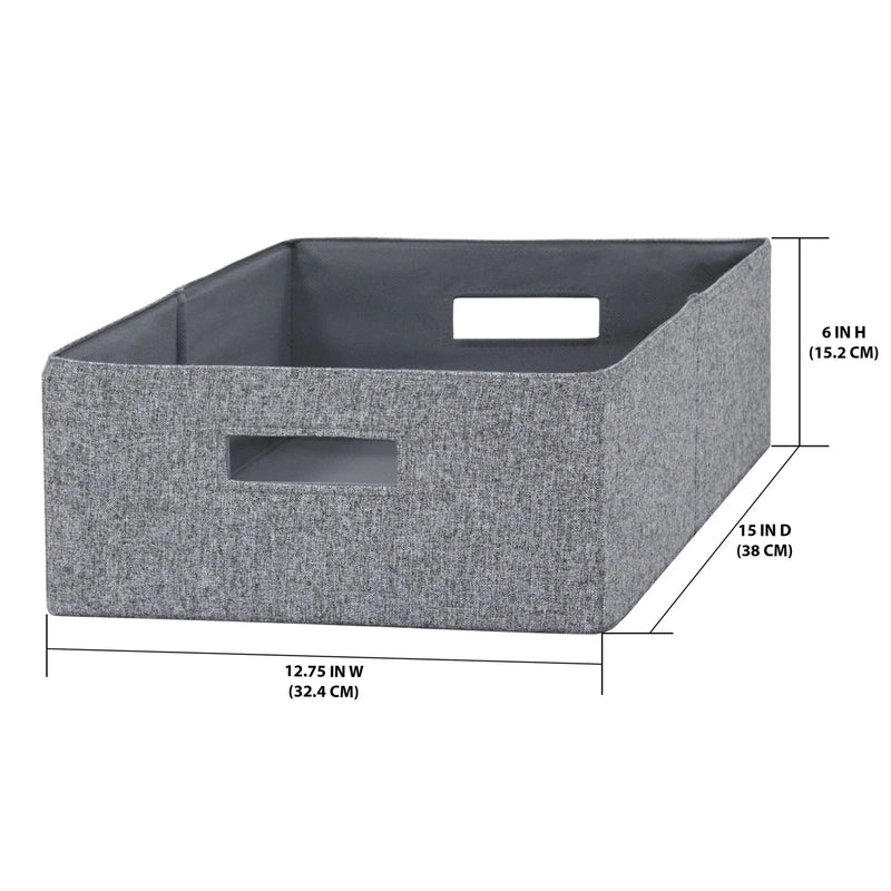 Half-Size Fabric Storage Bin, Gray - Puck's