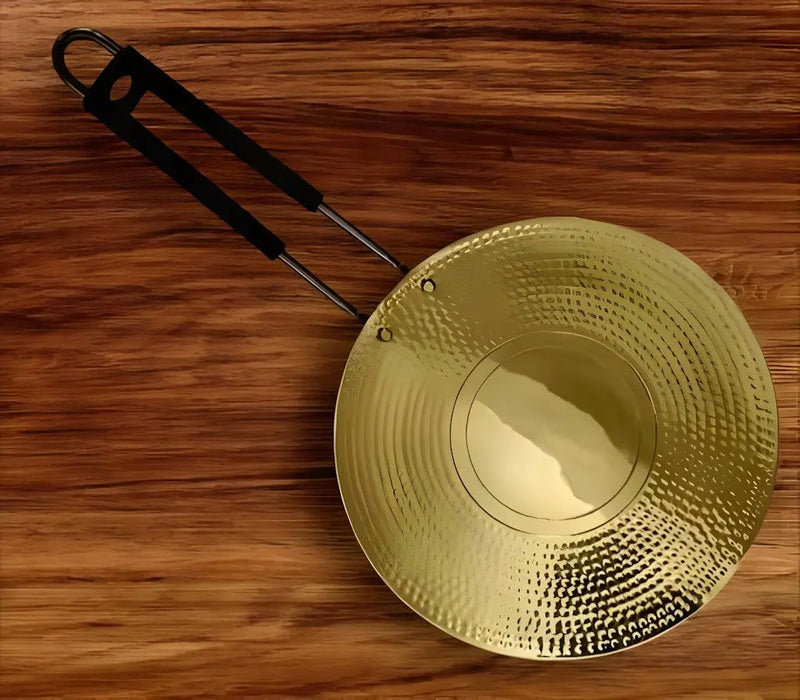 Handcrafted Brass Roti Tawa For Cooking  Size 30X0.15 CM  Color Gold - Puck's