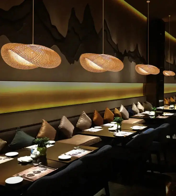 Handmade Bamboo Pendant Lights - Puck's