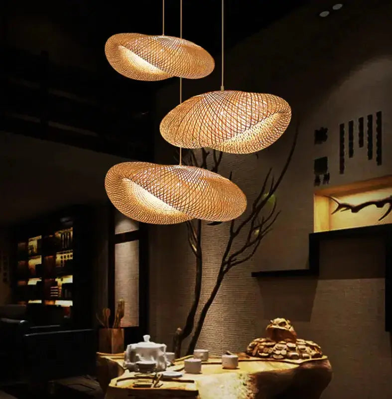 Handmade Bamboo Pendant Lights - Puck's