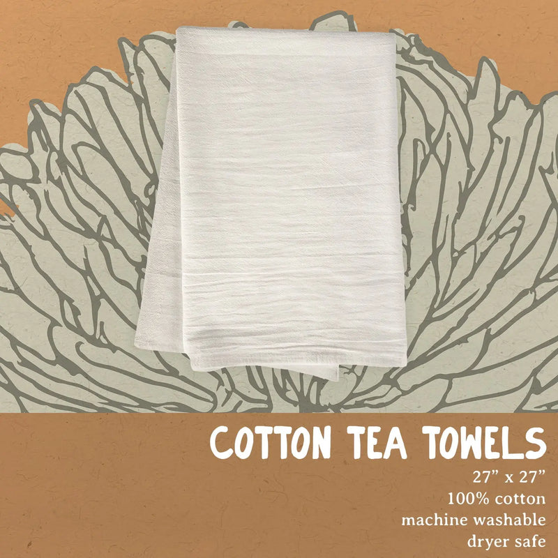 Heart Flowers - Valentine's Cotton Tea Towel - Puck's