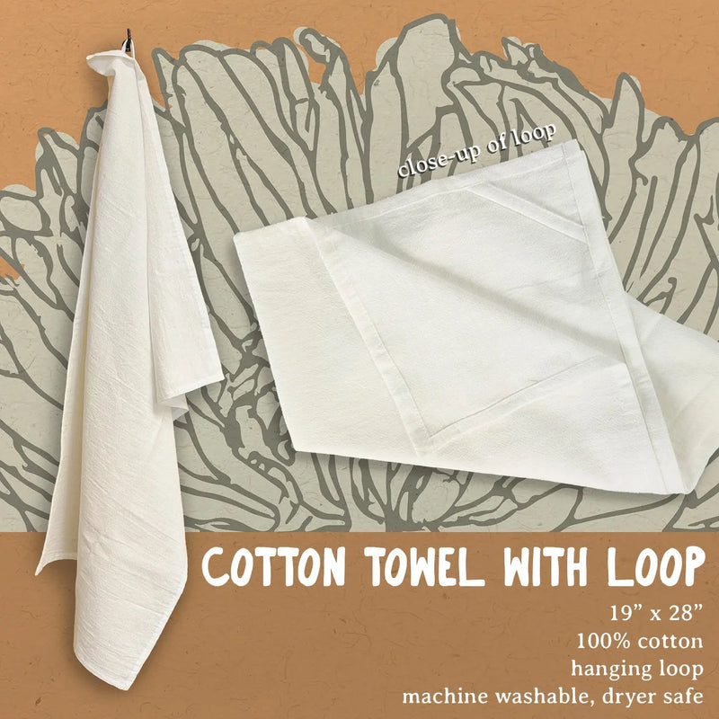 Heart Flowers - Valentine's Cotton Tea Towel - Puck's