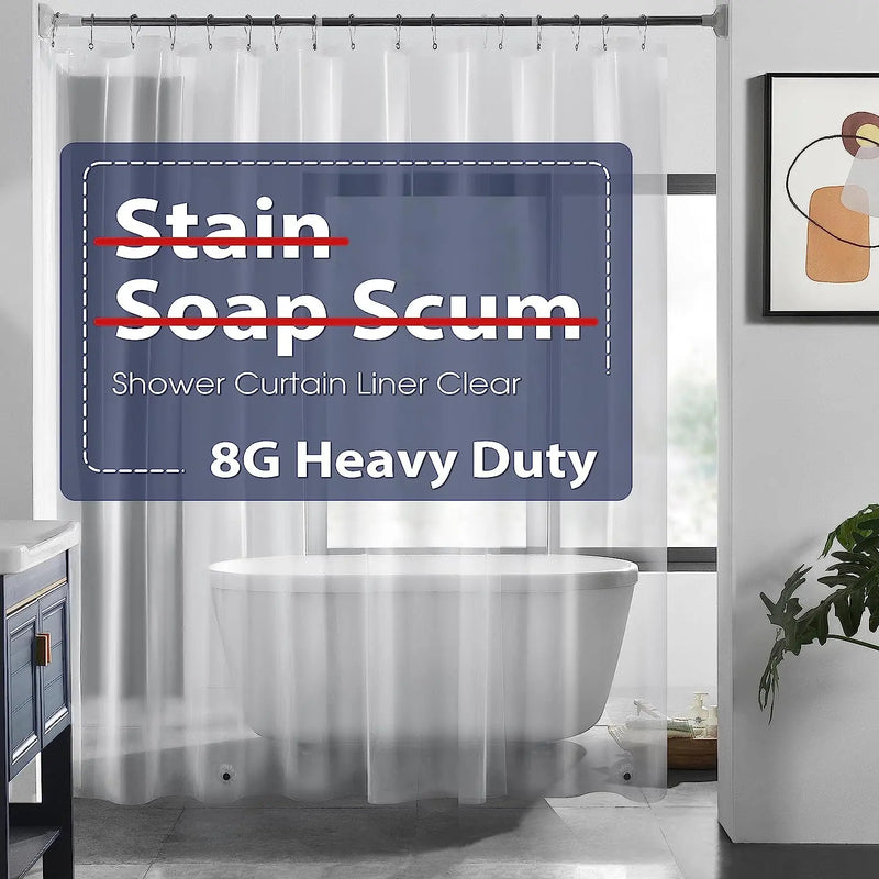 Heavy Duty Clear Shower Curtain Liner, 72X72 Lightweight 3 Pieces - Puck's