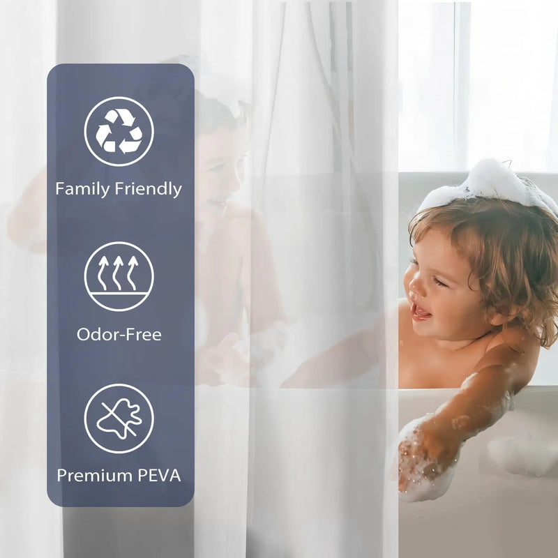 Heavy Duty Clear Shower Curtain Liner, 72X72 Lightweight 3 Pieces - Puck's